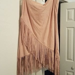 Pink fringe skirt NWT